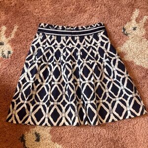 Lily Pulitzer Navy Trellis Silk Blend Pleated Skirt - Size 2 Retail $98